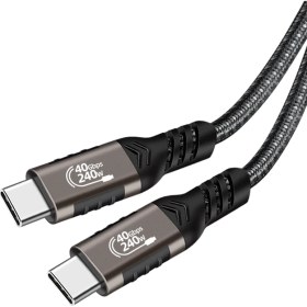 Resim Sionel Siyah QG01 Type-C To Type-C Usb4 Pd Data Kablosu 240W 40GBPS 8K@60Hz 0.5 Metre 