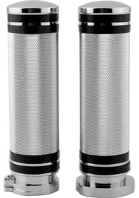 Resim Chuangyinshop Chrome Knurled 1 İnç 25mm Motorcycle Hand Bar Grips Touring Street Glide Flht Sportster Xl Cnc Alüminyum 