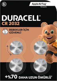 Resim Duracell CR2032 3V Lityum Düğme Pil 4'lü Paket 