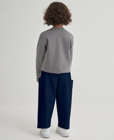 Resim Unisex Çocuk İnterlok Yandan Cepli Pantolon Lacivert - 1-2 Yaş 