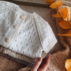 Resim Elörgüsü Naturel Bebek Yeleği - Bej / 1 yaş 
