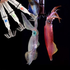 Resim 2 adet Kalamar Olta, Keskin Çengelli Olta, Gece Balığı Olta Octopus, 7Cm/2.76 İnç Boyutunda Balığı Çekmek Için Işık 