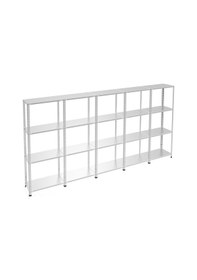 Resim Raf Burada 4 Katlı 5'li Galvaniz Çelik Raf - Depo, Arşiv, Kiler, Dosya, Market Rafı-43x60 cm-100 cm-1.50 mm 