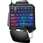 Resim Tek Elle Oyun Klavyesi RGB LED Arkadan Aydınlatmalı LOL/PUBG/Wow/Dota/OW/Fps Oyunu için Taşınabilir Mini Tuş Takımı (Yurt Dışından) 