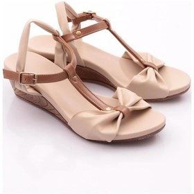 Resim Dgn 1512 Kadin Dolgu Topuk Sandalet 1512-2027-R12632 Ten Rengi 