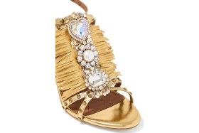 Resim Kurt Geiger Jewel Fringe 90 Lüks Topuklu Deri Sandalet 