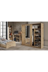 Resim KZNMOB HOME Samira Modern Genç Odası Takımı Meşe - 5 Parçalı Ve Tamamı 1. Kalite Mdf 