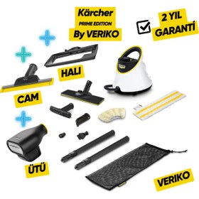 Resim Karcher Sc 2 Deluxe Prime Buharlı Temizlik Makinesi Pencere ve Halı Silme Aparatı 