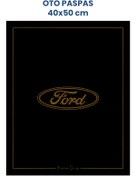 Resim Balkan Tela Kumaş Suya Dayanıklı 40x50cm Ford 50 Adet Oto Paspas Siyah Altın Rengi Baskı (kağıt değil) 