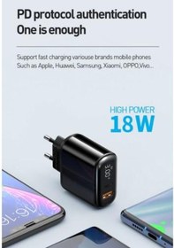 Resim Mcdodo Pd3.0 20W Usb Ve Type C Şarj Adaptörü Siyah Ch-7170 (506464891) 