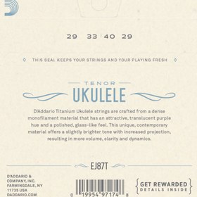 Resim D'Addario EJ87T Tenor Ukulele Teli 