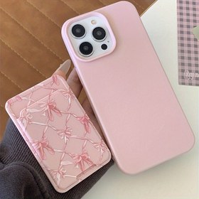 Resim C1576 Pembe Deri Dokusu + Kendinden Yapışkanlı Kart Tutucu, Kemer Desenli Telefon Kılıfı, for iPhone 15 Pro Max/14 Plus/13 Pro Max/12/11/7/7 Plus/Ix/Xr/Xs Modelleri İçin Uyumlu 