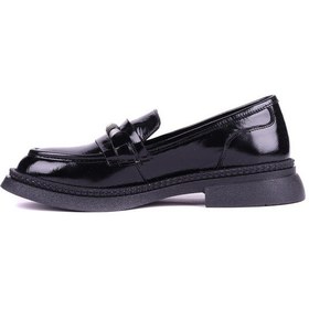 Resim Shoetyle - Hakiki Rugan Deri Kadın Loafer - 25101901-1400 Siyah 