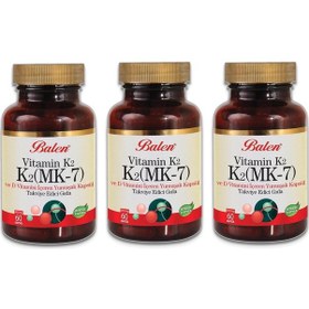 Resim Balen K2 Mk-7 Vitamin K2 ve D Vitamini 450 MG 60 Kapsül x 3 Adet 