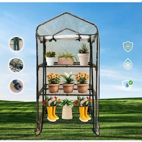 Resim Gardener 16030 3 Katlı Tekerlekli Portatif Şeffaf Bahçe Serası - 69 Cm X 49 Cm X 125 Cm 