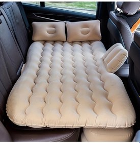 Resim Dream011 Bej Renkli Portatif Şişme Araç Yatağı Puantiyeli Tasarım Yumuşak Pvc Karavan Şilte 