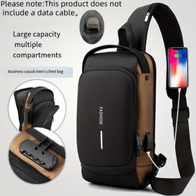 Resim Erkekler için Çapraz Göğüs Çantası - Motosiklet ve günlük çanta, Fermuarlı Kapatma, Büyük Hacimli, Telefon Cebi, -Hırsızlık Tasarımı, iPad/Tablet Uyumlu, İş & Casual Kullanım İçin uygundur - Kent Seferleri İçin Dayanıklı Naylon, Gezi, Resmi Etkinlikler - Erkekler için Kol Askılı Çapağa Takabilen Sap ile Crossbody Çanta Altın Ton Donan, İç Şeritli İş ile Rahat Giysilerle ideal Siyah Renkte Mevcut, Erkekler için göğüs çantası 