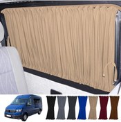 Resim Oto Pandami Volkswagen Crafter 2. Nesil Orta Şase 2018+ Uyumlu Krem Raylı Oto Perde Takımı 