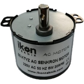 Resim İKON TEKNİK AC SENKRON MOTOR TYC 50 4 Watt 20 RPM 220 Volt VİYOL MOTORU 
