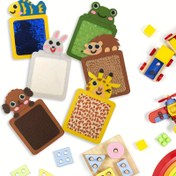 Resim 8 Adet/Yeni Hayvan Duyusal Mat Çocuklar İçin Yeni Oyuncak Hayvan Dokusu Renk Tanıma Dokunmatik Peluş Hayvan Duyusal Mat, Çocukların Oyun Deneyimi Geliştirmek İçin Çoklu Hayvan Algılama Keşif Seti. Duyusal Oda, Sınıf veya Okul Öncesi Eğitim için Uygun 