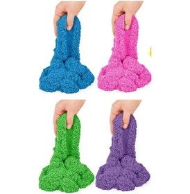 Resim Kinetik Kum 4 Renk 800 G 1 Paket Oyun Kumu 4 Lü Okul Öncesi Kreş Hobi Aktivite 