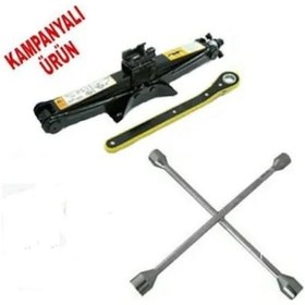 Resim 1.5 Ton Cırcır Kollu Kriko + 4 Lü Bijon Anahtarı 