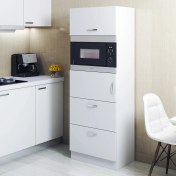 Resim Bicabin Mikrodalga Fırın Bölmeli Çekmeceli Çok Amaçlı Mutfak Dolabı Beyaz (Multi-Purpose Kitchen Cabinet) 