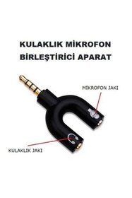 Resim Engpars Y Şeklinde Ayırıcı Aparat Dönüştürücü Mikrofon Kulaklık Ayırma 