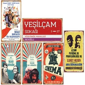 Resim Yeşilçam Retro Ahşap Poster Seti - 4 