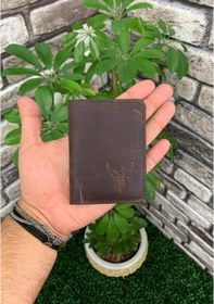 Resim Guard Leather Guard Geyik Baskılı Antik Taba Deri Kartlık Çok Renkli 