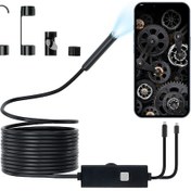 Resim Skycity 7.9mm Ip67 Su Geçirmez Endoskop Kamerası - 1920p Hd, 8 Led Işık, Yarı Esnek Kablolu 16.4ft , İos/android Uyumlu, Boru Kontrol Kamerası 