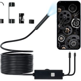 Resim Skycity 7.9mm Ip67 Su Geçirmez Endoskop Kamerası - 1920p Hd, 8 Led Işık, Yarı Esnek Kablolu 16.4ft , İos/android Uyumlu, Boru Kontrol Kamerası 