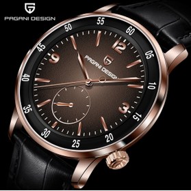 Resim Pagani design PD-1790 Erkek Saati 42MM 100 M Su Geçirmez Mekanik Paslanmaz Çelik Çerçeve Safir Cam Deri Kayış Saat 