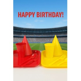 Resim The Fabrication 2'li Taraftar Plastik Tabak Sunum Tepsisi Galatasaray 