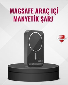 Resim Magsafe Araç Telefon Tutucu 15w Hızlı Şarj Type-c Girişli renkli 