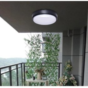 Resim Sekatech Horoz Artos 20W Yuvarlak Siyah LED Nem Su Geçirmez Banyo Bahçe Modern Tavan Lambası Beyaz Işık 6500K 