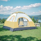 Resim ALPACA OUTDOORS 4 Kişilik Tüm Mevsim Aile Kamp Çadırı - 2 Kapı ve 2 Pencere, 1 Güneşlik, Dayanıklı O-Şekilli Dış Mekan Maceraları İçin Çadır, Kamp Çadırı, Taşınabilir Barınak 
