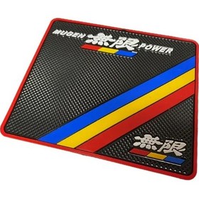 Resim Kaydırmaz Silikonlu Ped Araç Göğüs Torpido Ev Ofis Çok Amaçlı Mugen Power Desenli 19 Cm X 16,5 Cm 