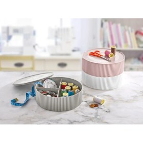 Resim Maarketim 3 Gözlü Saklama Kabı Dikiş Ve Takı Kutusu - Beyaz 