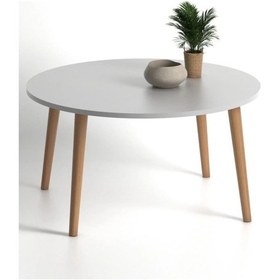 Resim Faymend 70cm Yuvarlak Orta Sehpa Beyaz Beyaz 