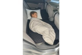 Resim Talazan Oto Arka Koltuk Yatak Çocuk Seyehat Yatağı 70*130 cm - Siyah Tay Tüyü Kumaş 