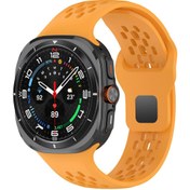 Resim Galaxy Watch Ultra 47mm Zore KRD-119 Delikli Tasarım Silikon Kordon-Sarı 
