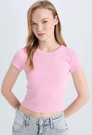 Resim DeFacto Fitted Fitilli Kaşkorse Basic Tişört Kadın 