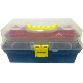 Resim abnturk Çiftsan 15'' Balıkçı Takım Çantası 17X31X15CM Şeffaf 2 Adet Raflı ve Extra Gözlü Profesyonel Çanta 