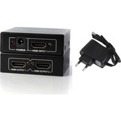 Resim MOLIX 2 Port Hdmı Splitter Hdmı Çoklayıcı 1 Girişi 2 Çıkış Hdmı Splitter 1.4v Adaptörlü 