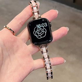 Resim Kadınlar için Lüks Glitter Reçine Apple Watch Band - Gül Altın Tonu Genişleyebilen Toka, Yüksek Kaliteli İnce Bilezik 38mm/42mm/44mm/45mm/46mm/49mm Ultra 2/Seri 10/9/8/SE ile Uyumlu - Onun İçin Mükemmel Hediye, Apple Watch Bilekliği, Şık Aksesuar, Zarif Bilezik Tasarımı, Dayanıklı Bilezik 