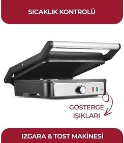 Resim Sinbo SSM-2590 Inox Izgara ve Tost Makinesi – 2000W Güçlü Performans, 180° Açılabilir Alüminyum Plaka, 6 Dilim Kapasite 