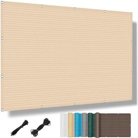 Resim Dış Tente 4,2 x 7,4 m, güneş koruması, nefes alabilir, UV ışınları koruması, gölgeleme örgüsü örgüsü örgüsü, çim için, bahçe, krem rengi 