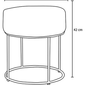 Resim Favora Moon Steel Ayaklı Puf - Antrasit - Bakır Antrasit - Bakır 