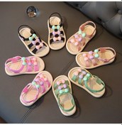 Resim Badem Kızların Sandalet Yeni Stil Küçük Kızlar Moda Payetler Prenses Ayakkabı Yaz Yumuşak Taban Plaj Ayakkabısı Çocuk Sandalet Kız Kahverengi 